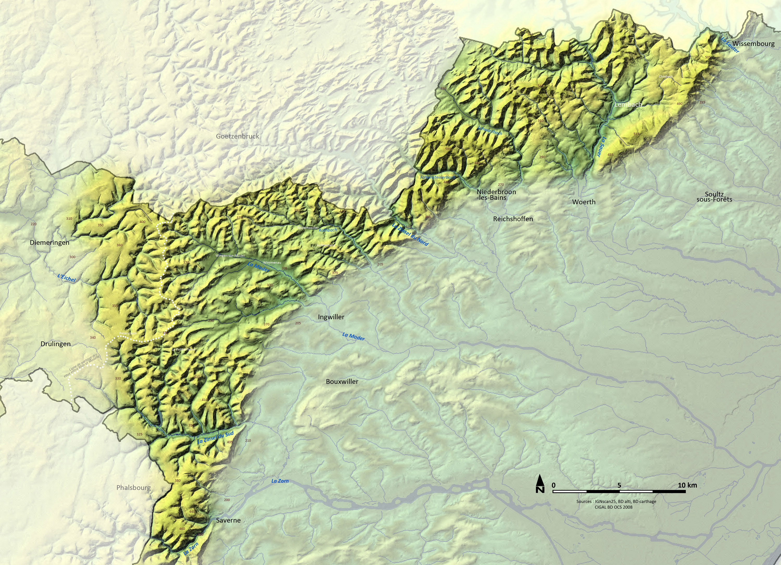 carte des vosges du nord